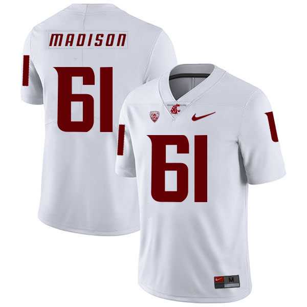 Washington State Cougars 61 Cole Madison White College Football Jersey Dzhi,We sell and wholesale Washington State Cougars 61 Cole Madison White College Football Jersey Dzhi on line form chian!